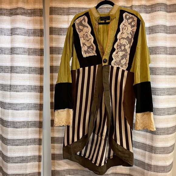 Alexander Julian Jackets & Blazers - Alexander Julian Colours Green Cardigan With Corset Back Size Large